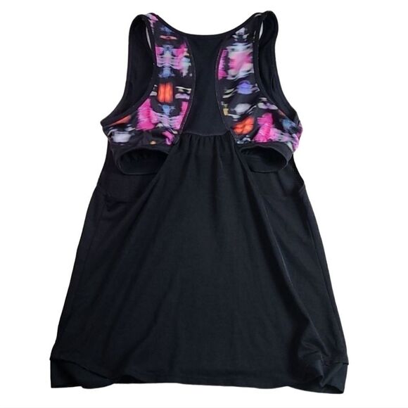 Athleta Freedom Supercharged Black Sport 2-in-1 Athletic Workout Tank Top XS 0/2 - Picture 2 of 8
